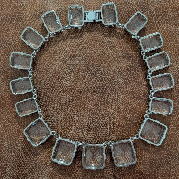 Anne Taylor Silver Necklace with Clear Stones - Picture 3 of 8